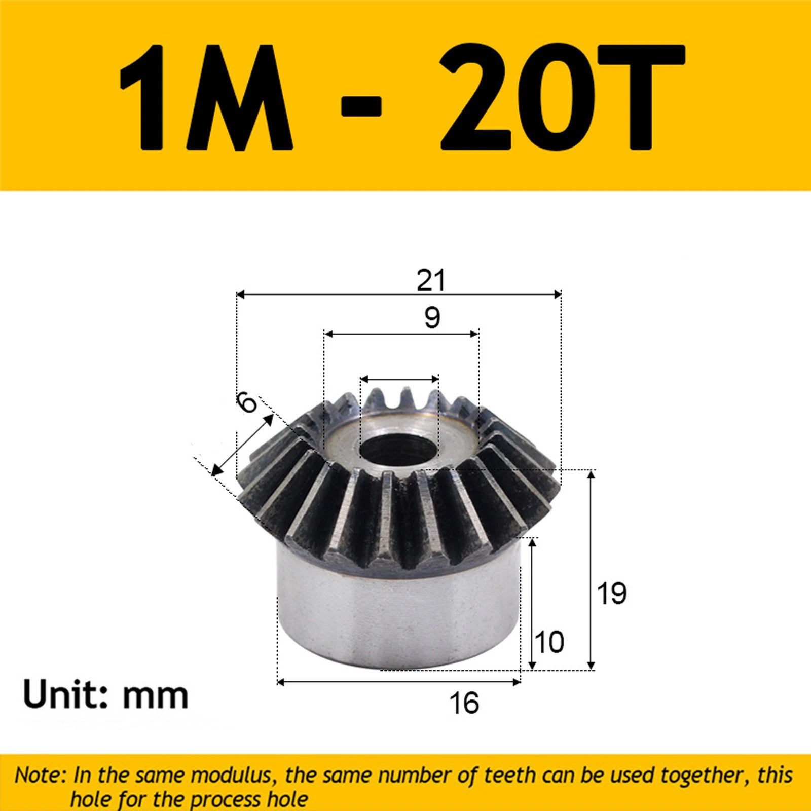1 Module Steel Umbrella Tooth Bevel Gear Helical Motor Gear 15-40 Tooth
