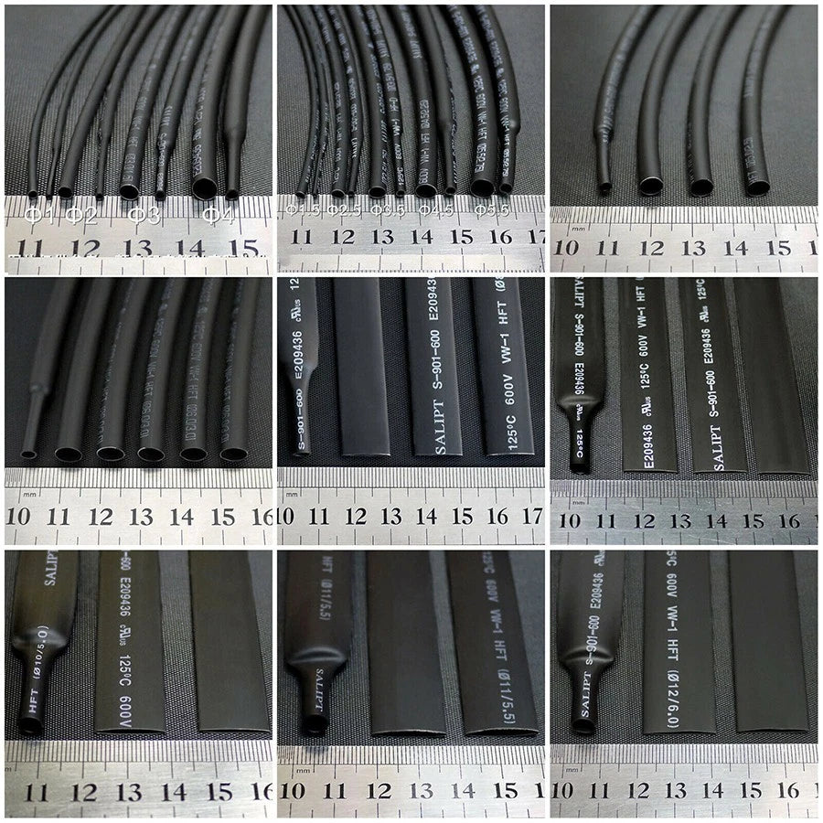 Heat Shrink Tubing 2:1 Ratio – 0.6mm & 0.8mm, 7 Colors, 5–50 Meter Rolls