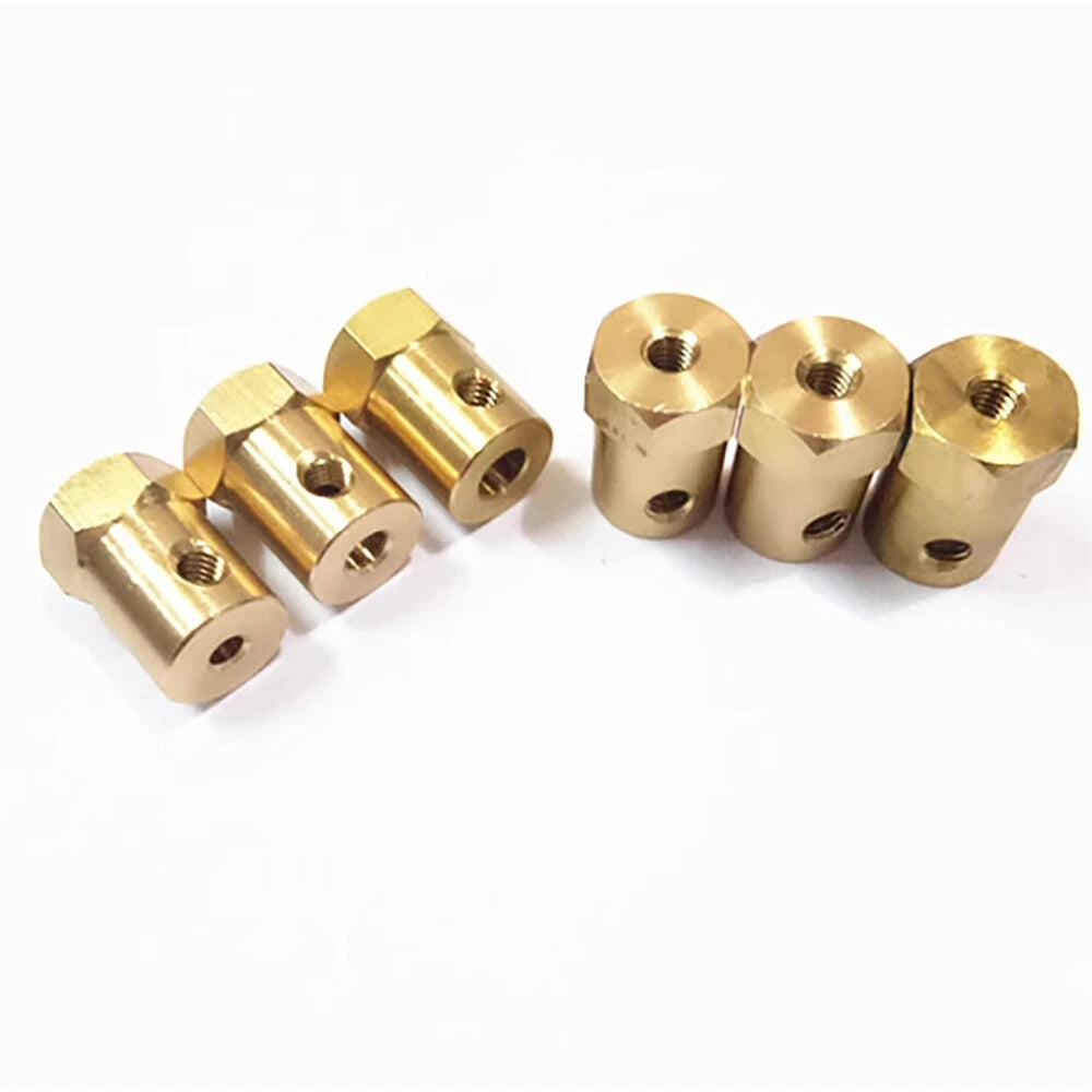 3-8mm Brass RC Car Wheels Shaft Motor Flexible Coupling Coupler Hex Connector