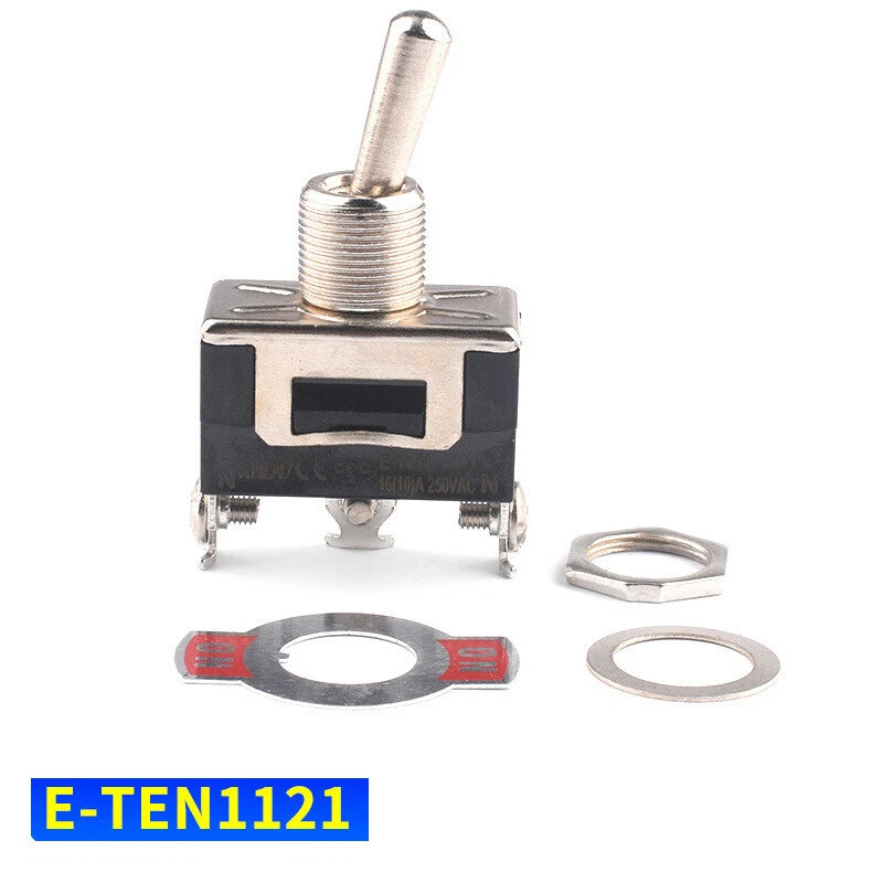 Heavy Duty Toggle Switch 250V ON/OFF — E-TEN Series (2/3/4/6 Pin, Momentary, Waterproof Cover)