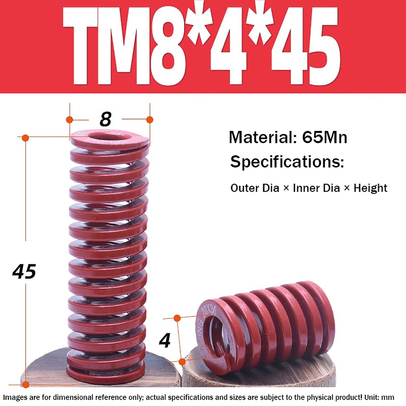 Heavy Load Duty Compression Die Spring, 8mm-50mm Diameter & Up To 400mm Long JIS