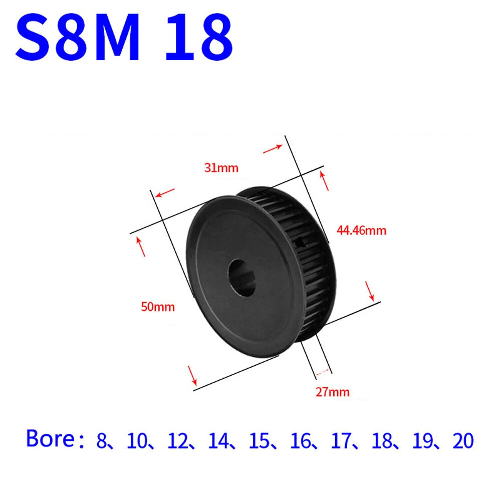 STS S8M 10T-40T Timing Belt Pulleys Pitch 8mm Teeth Width 27mm AF-type 45# Steel