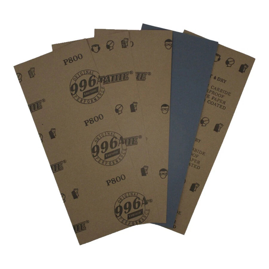 93x230mm Silicon Carbide Wet & Dry Sandpaper — P60 to P10000 Grit Waterproof Paper Sheets for Metal Wood Auto