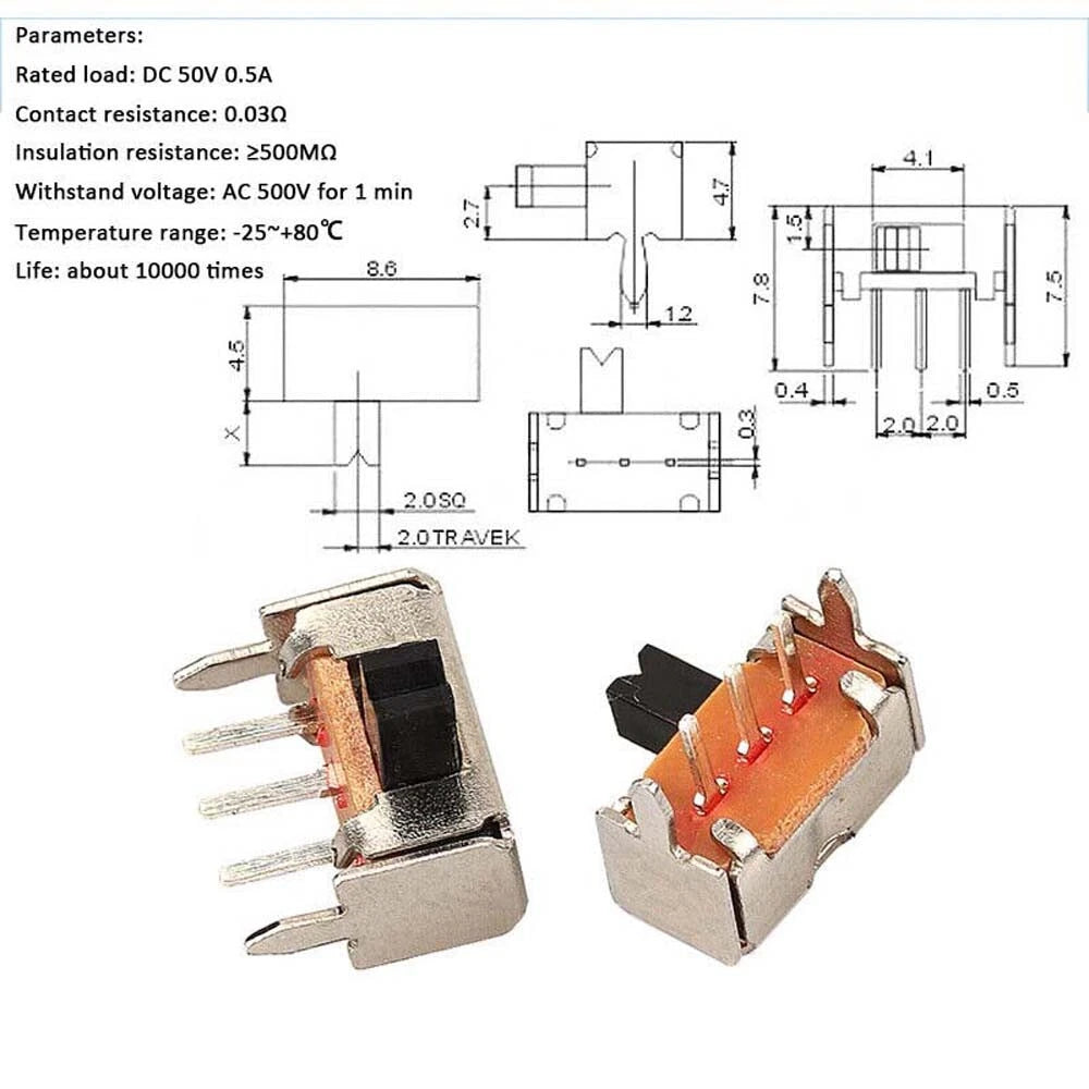 Miniature Slide Toggle Switch — 2/3-Position, Single/Double Row, Vertical & Horizontal, Through-Hole & SMD