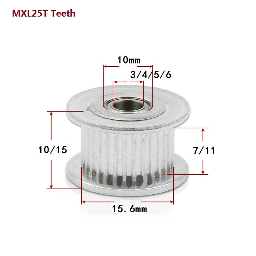 MXL Timing Belt Drive Tensioner Pulley Smooth Tooth/Toothed Idler Width 7/11mm