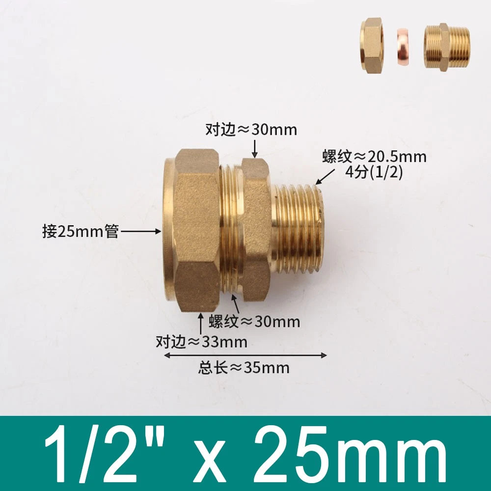 Brass Compression Ferrule Fittings with Male Thread for Copper Tube