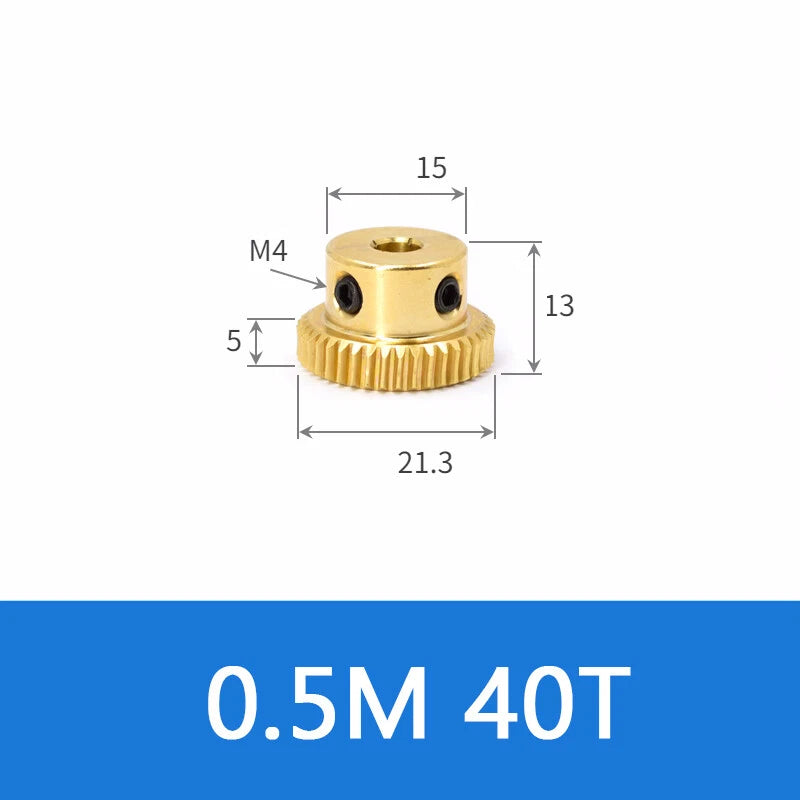 Brass Worm Wheel Gear 0.5/0.8/1/1.5 Module Transmission Gear Worm Rod Gear Shaft