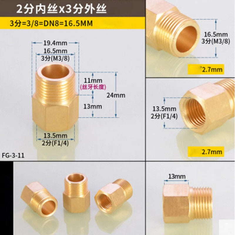 Hex Reducer Bushing Female to Male NPT Hose Fitting — 1/8" to 1" Sizes