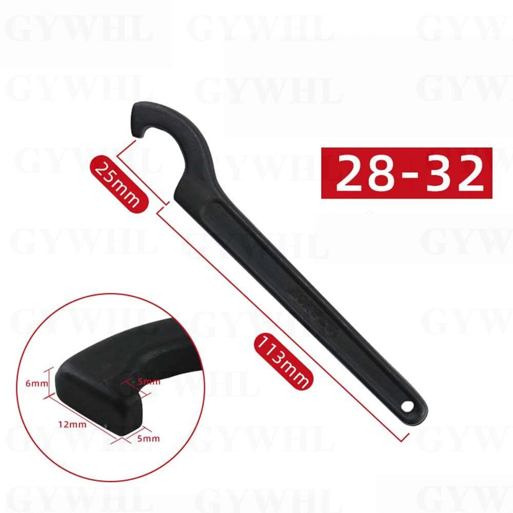 Carbon Steel Crescent Hook Head Round Nut Spanner C Shape Wrench Tool Hand Tool