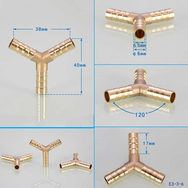 Brass Hose Joiner Fittings — Straight, Y, T & 4-Way Connectors | 6mm–19mm