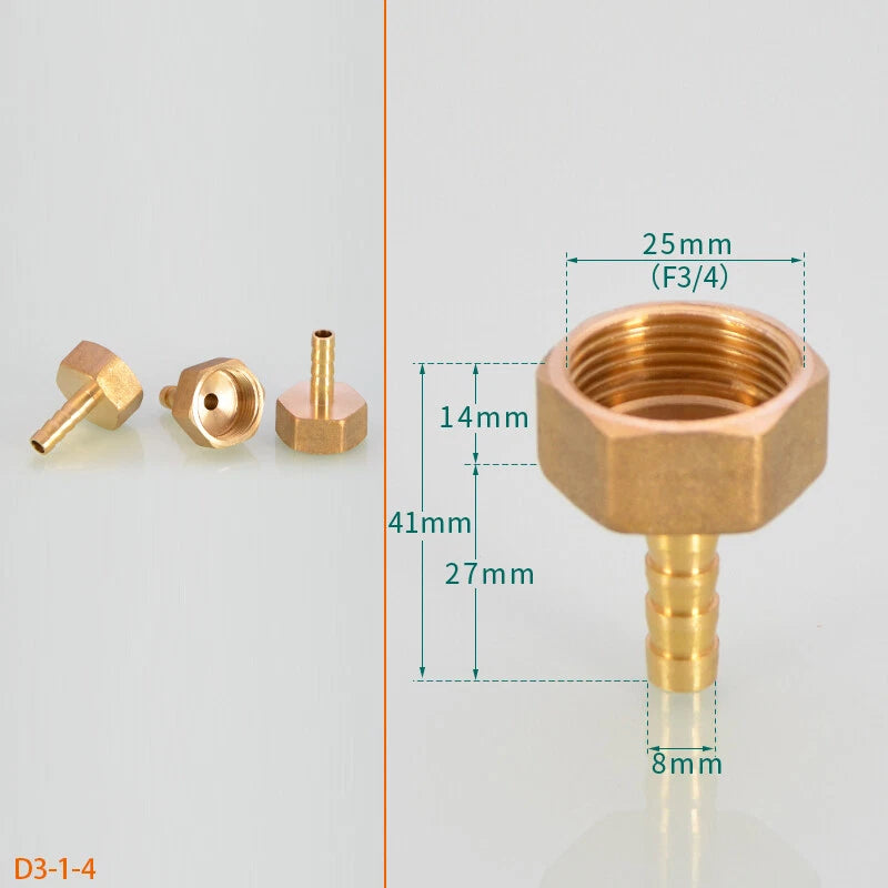 BSP Hose Barb Fittings — 1/2" & 3/4" Male or Female Thread × 6–25mm Barb (2-Pack)