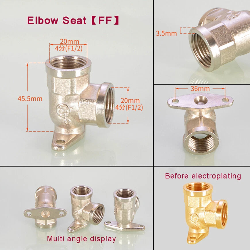 BSP 1/2" Brass Pipe Fittings – Tee, Elbow, Cross & Y-Connector