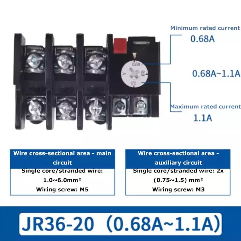 Thermal Overload Relays 0.32Amp - 160Amp For 3 Phase Motor Protector JR36 Series - HomeDIYer