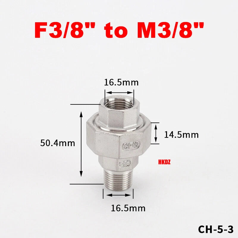 BSP Reducing Fittings 304 Stainless Steel Male Female Adaptor Straight Nipples