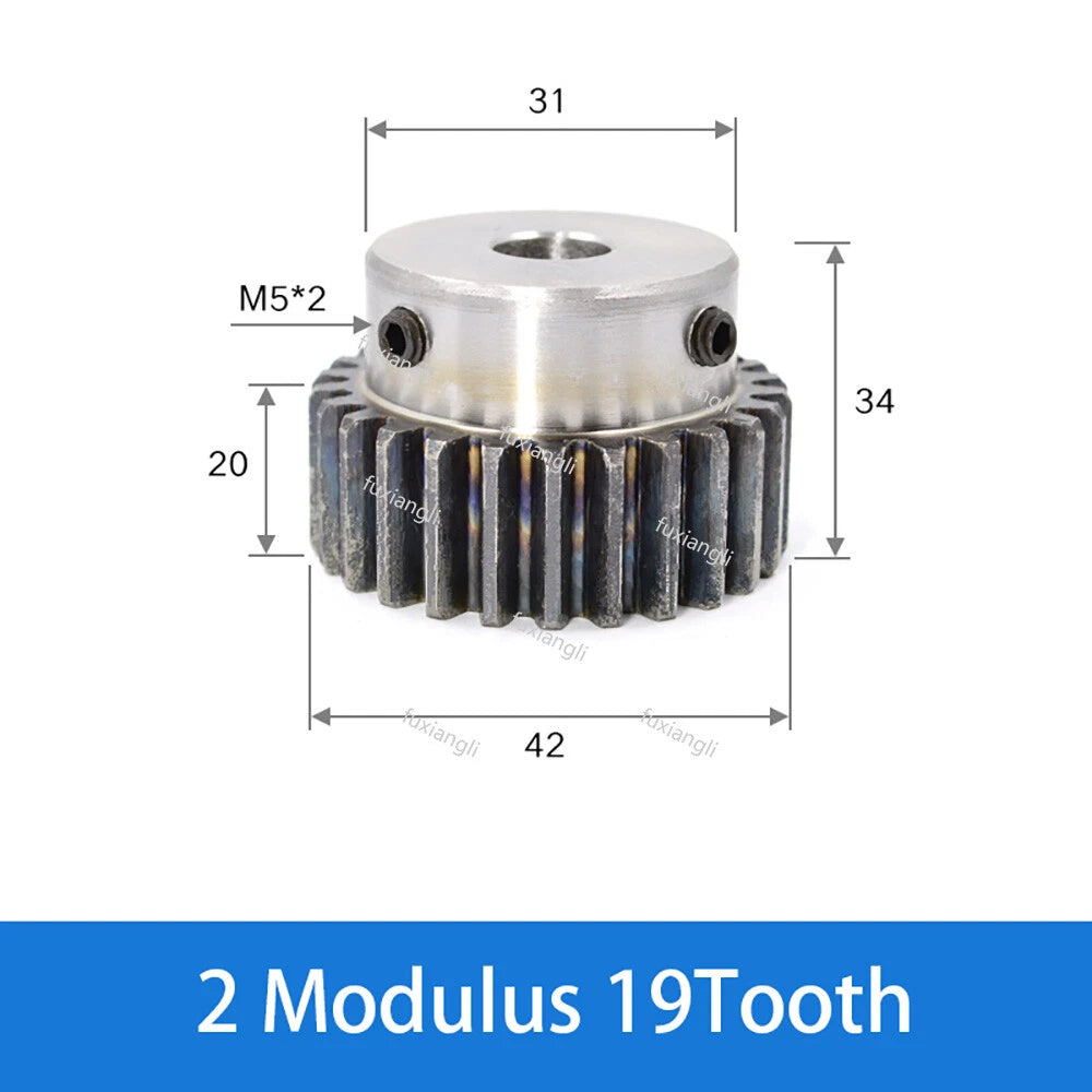 2 Mod 12-40Tooth Spur Gears pitch 6.28mm 45# Steel With Keyway Pinion Motor Gear