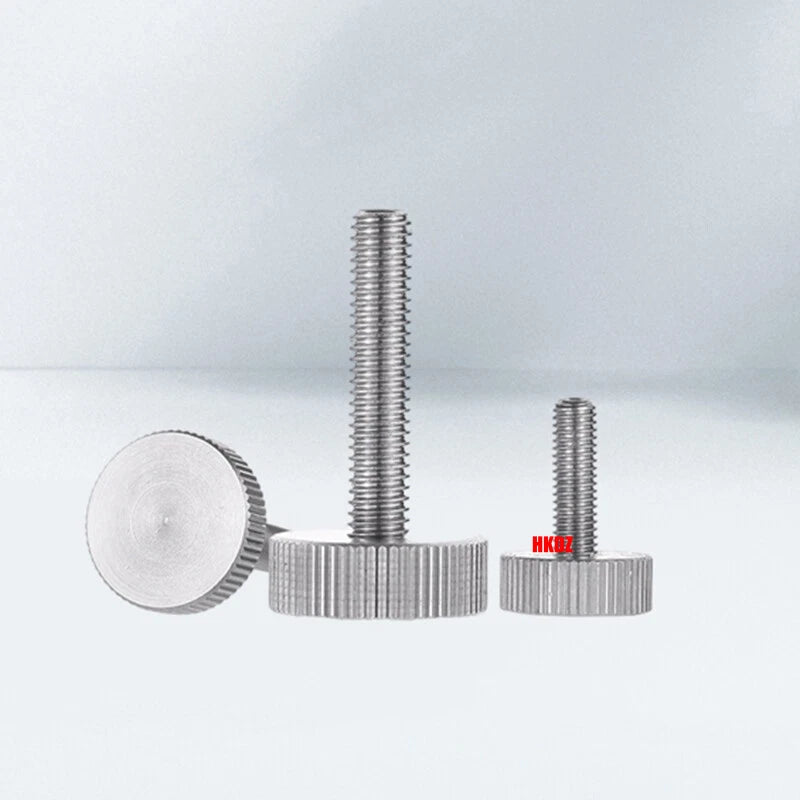 M3/M4 5mm to 20mm Flat Head Knurled Thumb Screws 303 Stainless Steel Hand Bolts