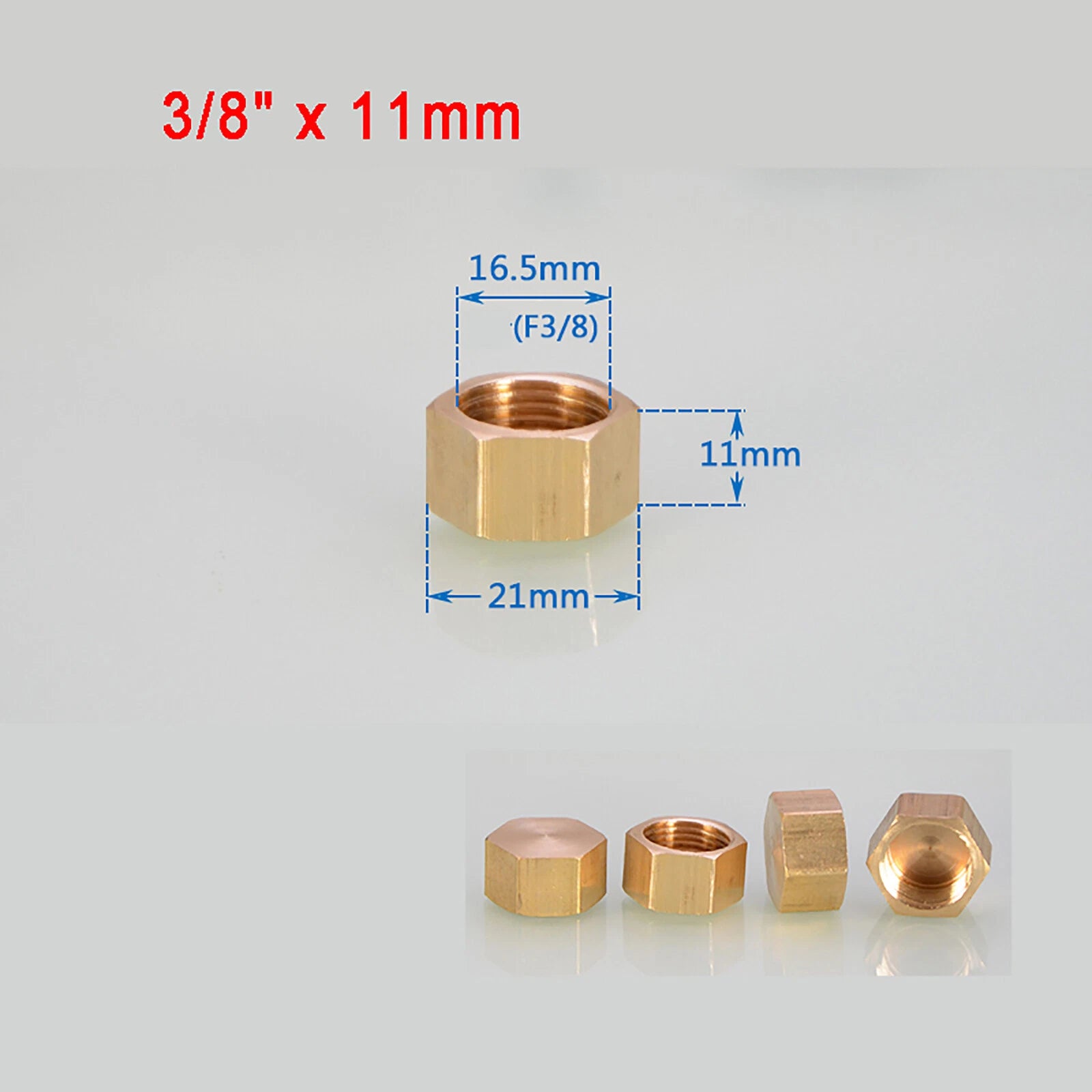 Brass Female BSP Blanking Cap Stop End Pipe Fittings — 1/8" to 1" Hex & Octagonal
