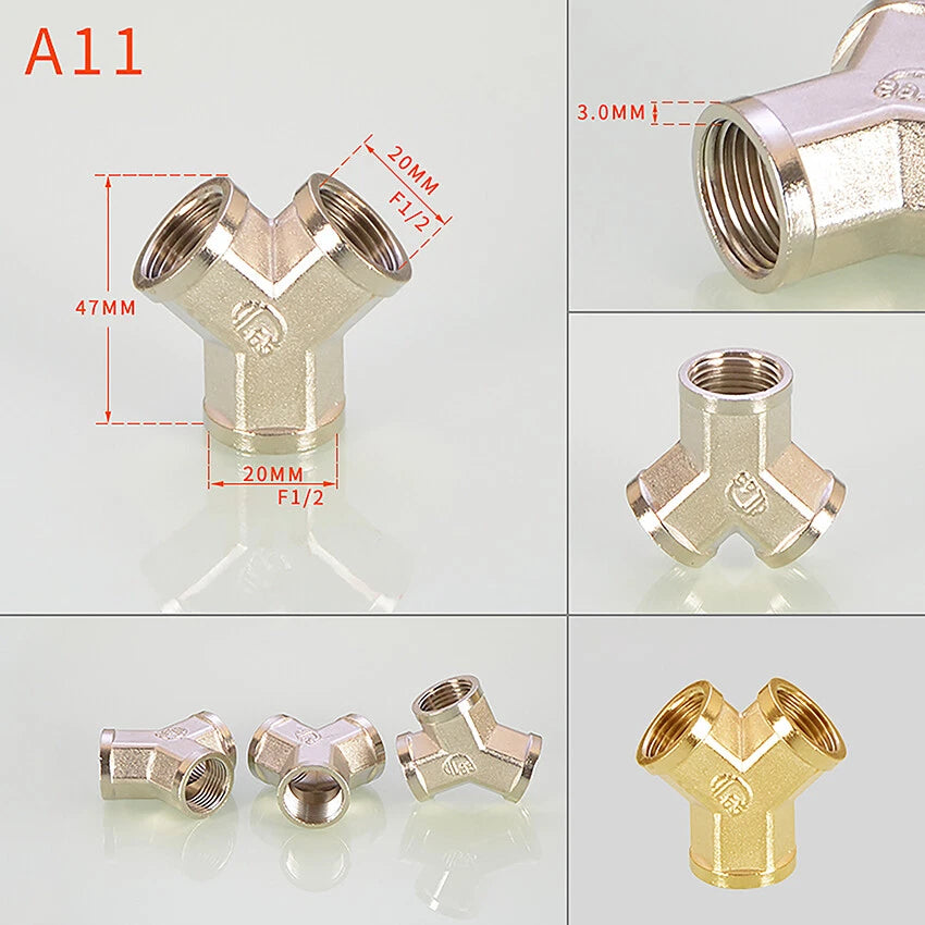 BSP 1/2" Brass Pipe Fittings — Adapters, Elbows, Tees & Connectors