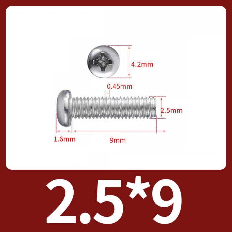 M2.5 Pozi Pan Head Machine Screws A2 Stainless Steel — Multiple Lengths - HomeDIYer