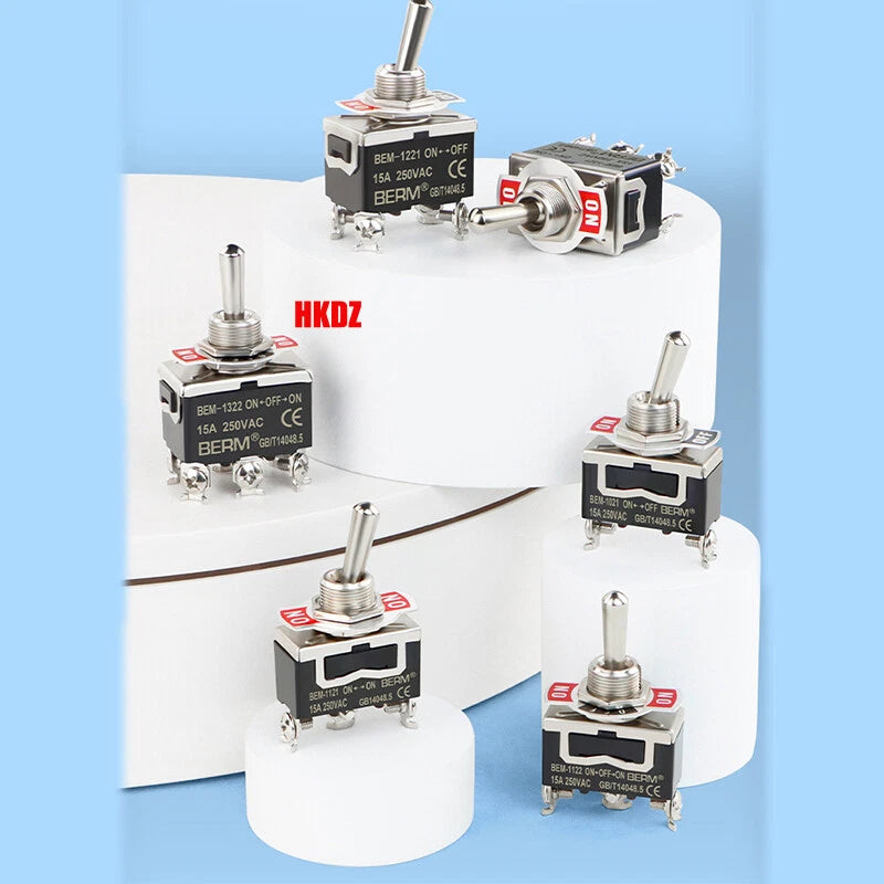Heavy Duty Toggle Switch — 2/3 Position SPST DPDT, BEM & E-TEN Series, Pin or Screw Terminal