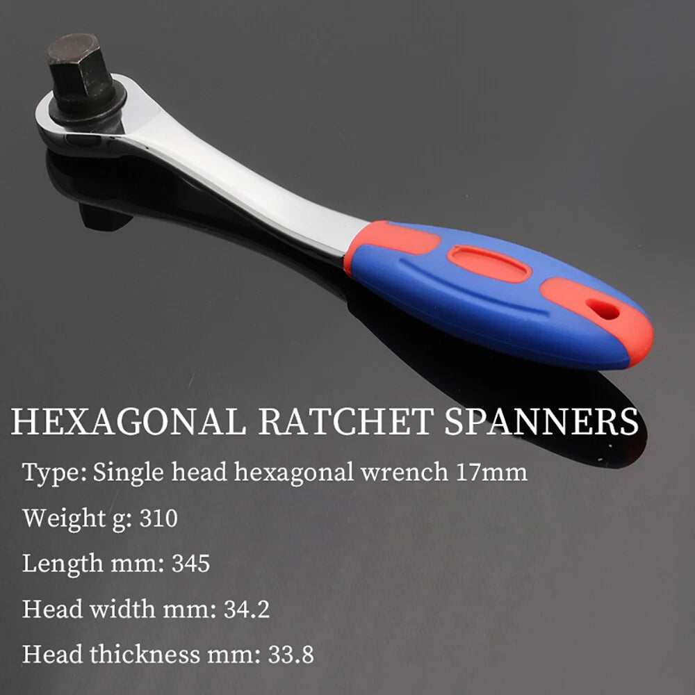 Steel Hex Ratchet Wrench Single Head Headed Hexagonal Ratchets Drive Ratchets
