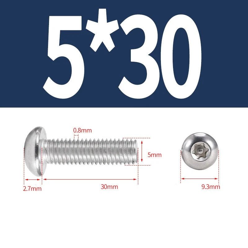 M5 M6 A2 Stainless Pan Head Torx Pin Security Machine Screws | Anti - Vandal Bolts - HomeDIYer