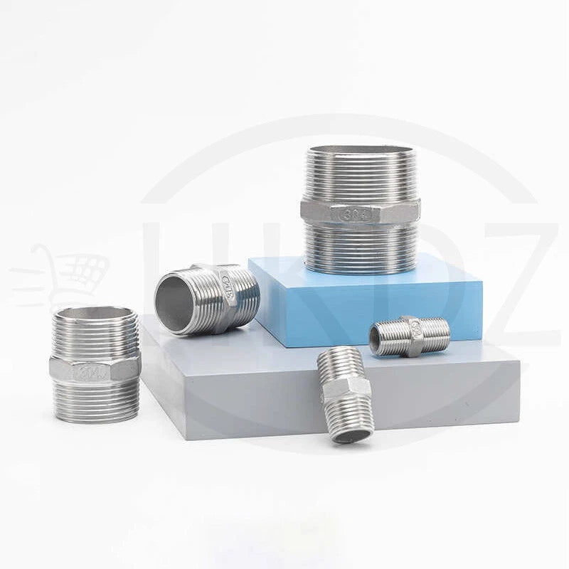 BSP Male to Male Stainless Steel Hexagon Nipple Pipe Fittings | 201 / 304 / 316 | 1/8" to 4"