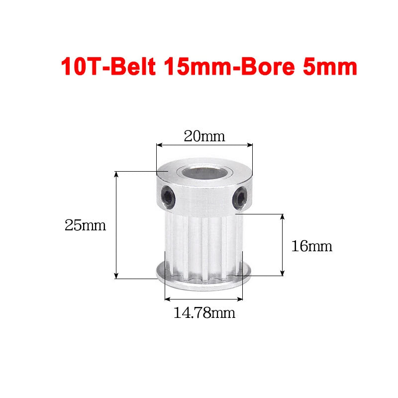 5M Timing Belt Pulley 10T 12T 14T 15T 16T 18T Bore 5mm-12mm for 15mm Width Belt