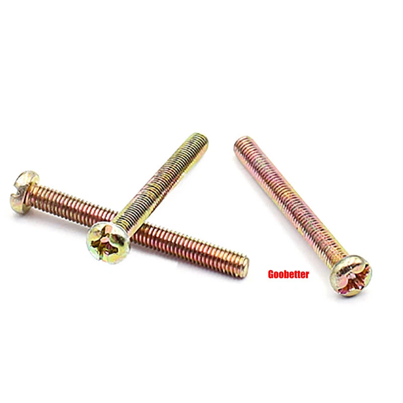 M3 Phillips Pan Head Machine Screws – 3mm to 43mm, Multiple Coatings (100–500 PCS)