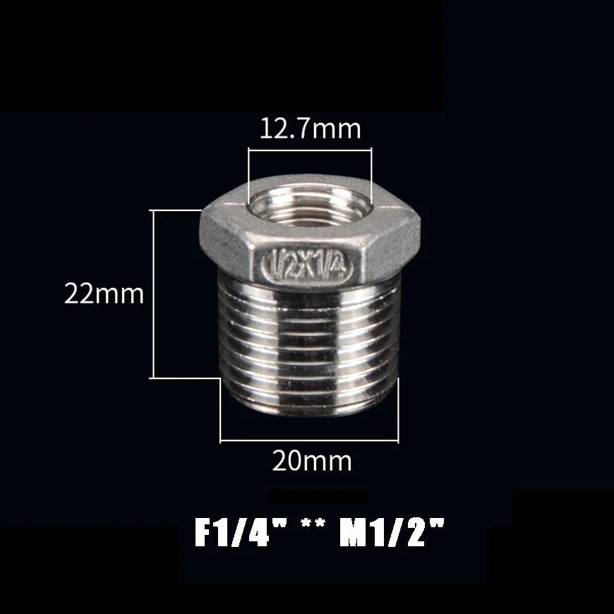 BSP Male to Female Reducing Bush Stainless Steel Pipe Fitting Adapter