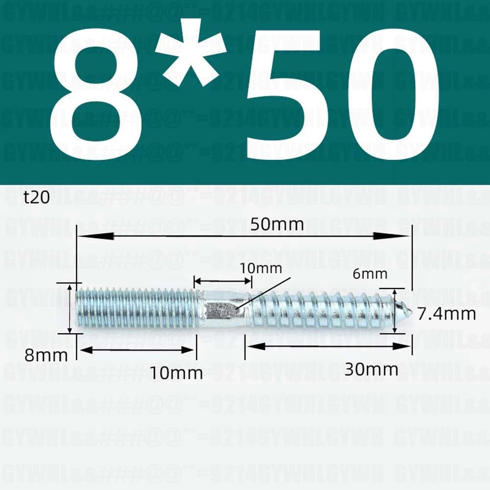 M6 M8 M10 Hanger Bolts – Zinc Plated Steel Torx Drive, Headless Furniture Wood Screws for Sofa Legs & Mounting
