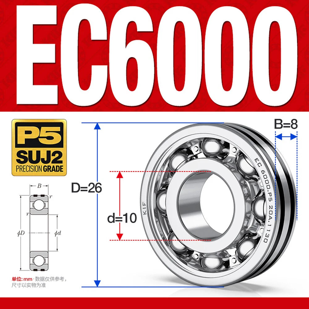 Non-Slip Ball Bearings EC6000/EC6200 Series High Speed Bearings 6000 6201~6206ZZ