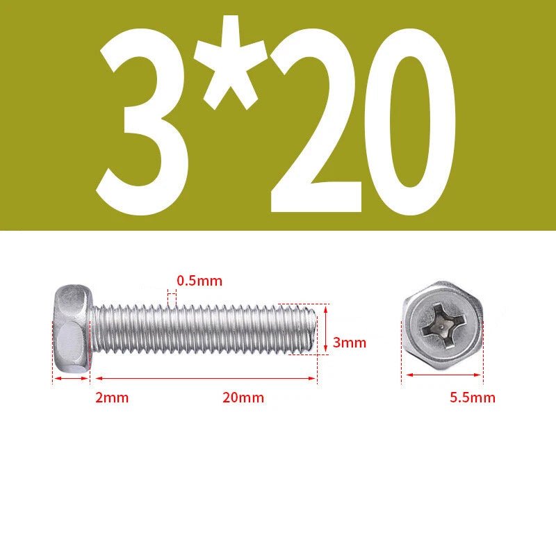 A2 Stainless Steel Hex Head Machine Screws – M3 M4 M5 M6 M8, Fully Threaded (304 Grade) - HomeDIYer