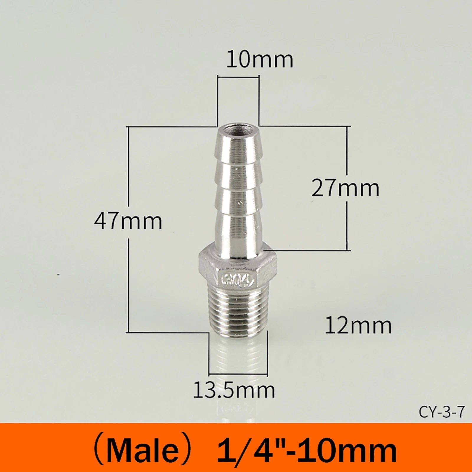 BSP Male Taper Thread x Hose Tail Adapter Fittings — Stainless Steel 304