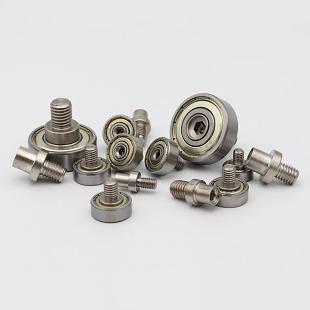 NTBG 7-52mm Metal Ball Bearing Pulley Flat Roller Guiding Wheel M3-M10 Threaded