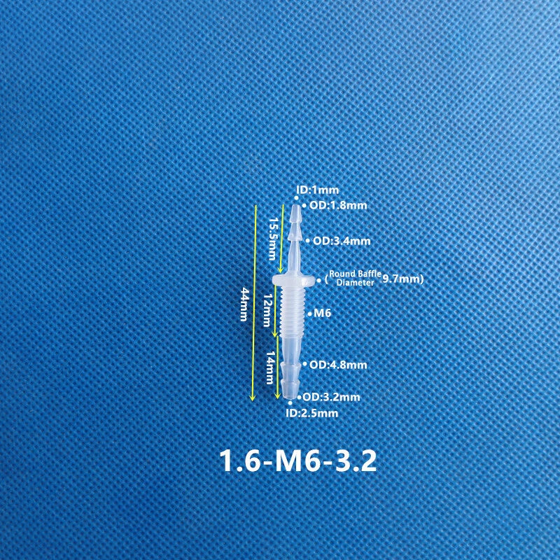 Bulkhead Straight Plastic Hose Connector with Nut — Barbed Thread Pipe Fitting