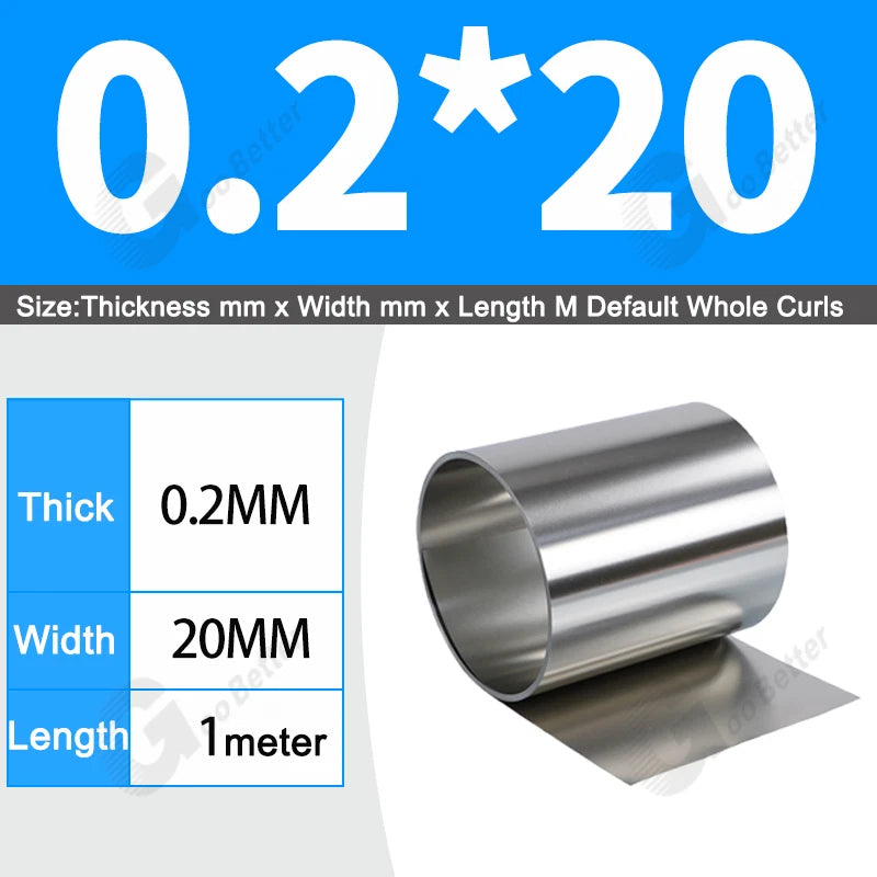 1 Meter 304 Stainless Steel Band SUS304 Sheet Foil Plate Strip Thick 0.01mm-1mm