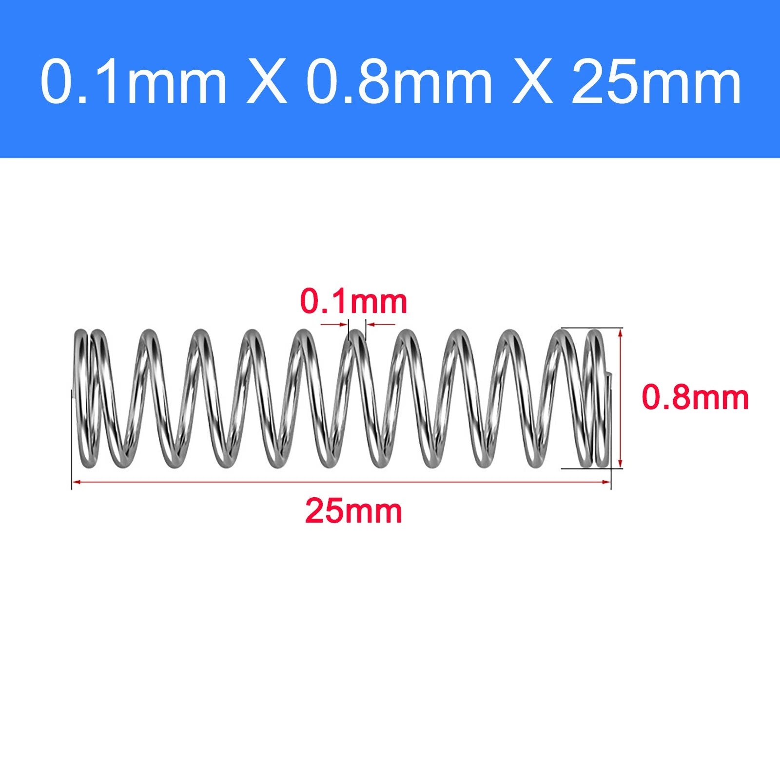 Small Micro Compression Spring Stainless Steel 0.1mm Wire Miniature Precision