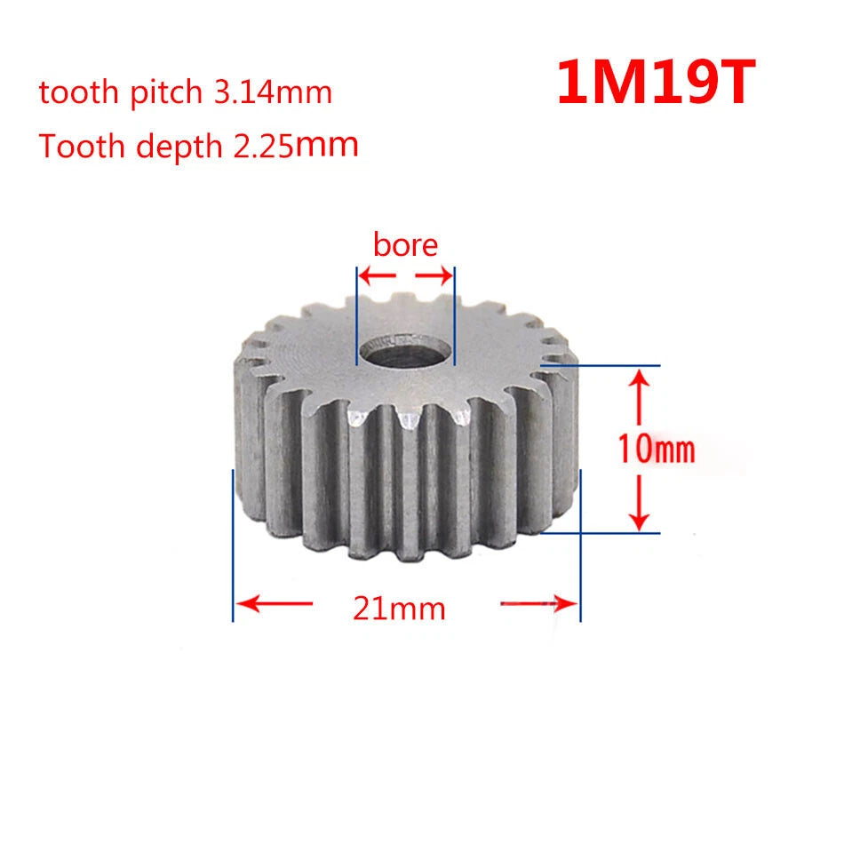 1 Mod Spur Gear 10T - 150T Tooth pitch 3.14mm 45# Steel Metal Gear for Motor