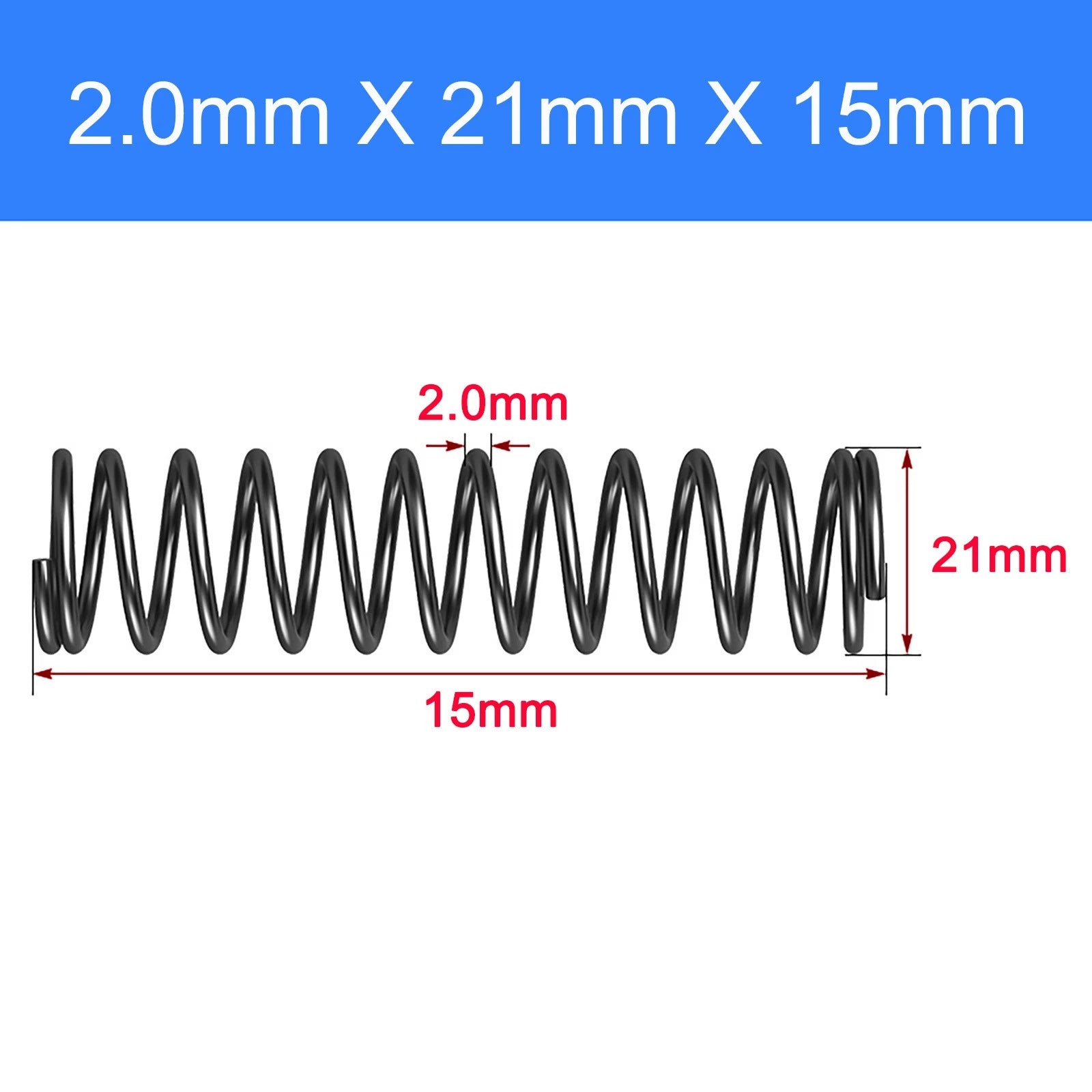 Compression Spring Spring Steel Pressure Coil 2mm Wire OD 8-25mm 10-100mm Shop