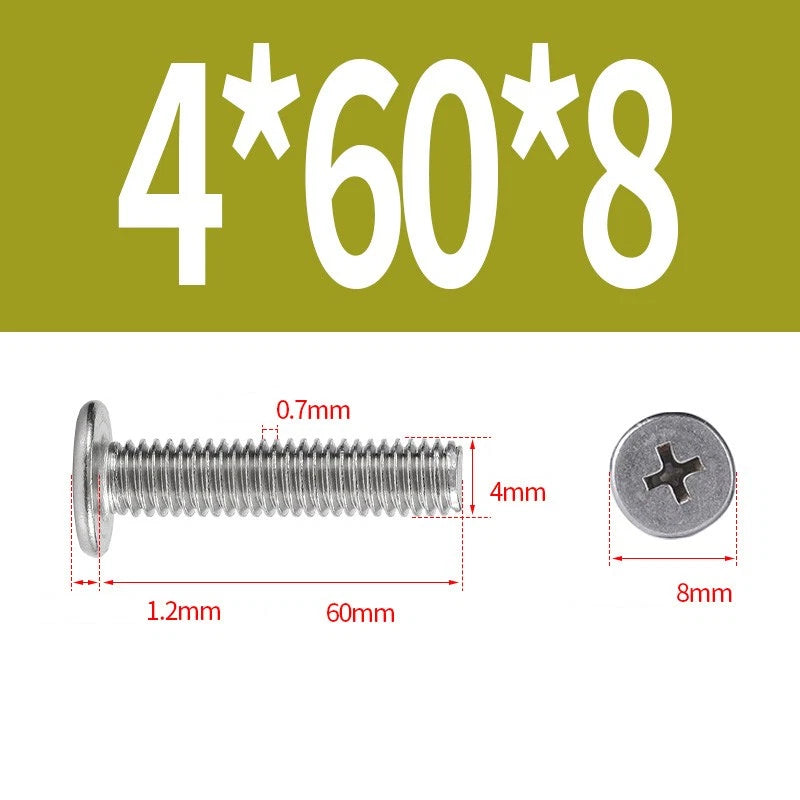 M1–M8 Ultra Thin Flat Head Phillips Machine Screws – A2 Stainless Steel, Fully Threaded