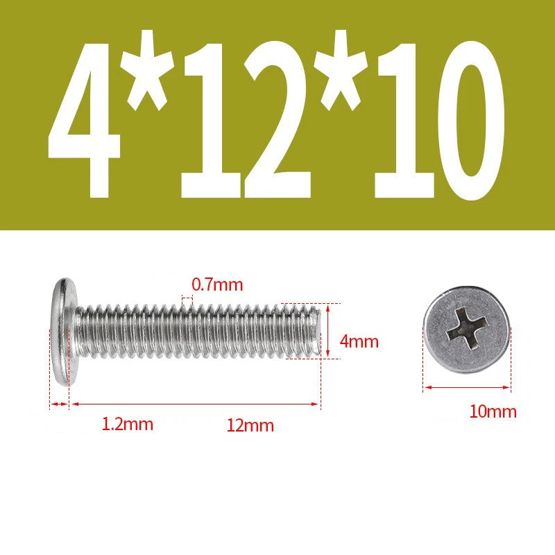 M1–M8 Ultra Thin Flat Head Phillips Machine Screws – A2 Stainless Steel, Fully Threaded