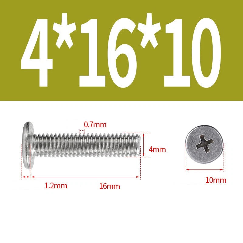 M1–M8 Ultra Thin Flat Head Phillips Machine Screws – A2 Stainless Steel, Fully Threaded