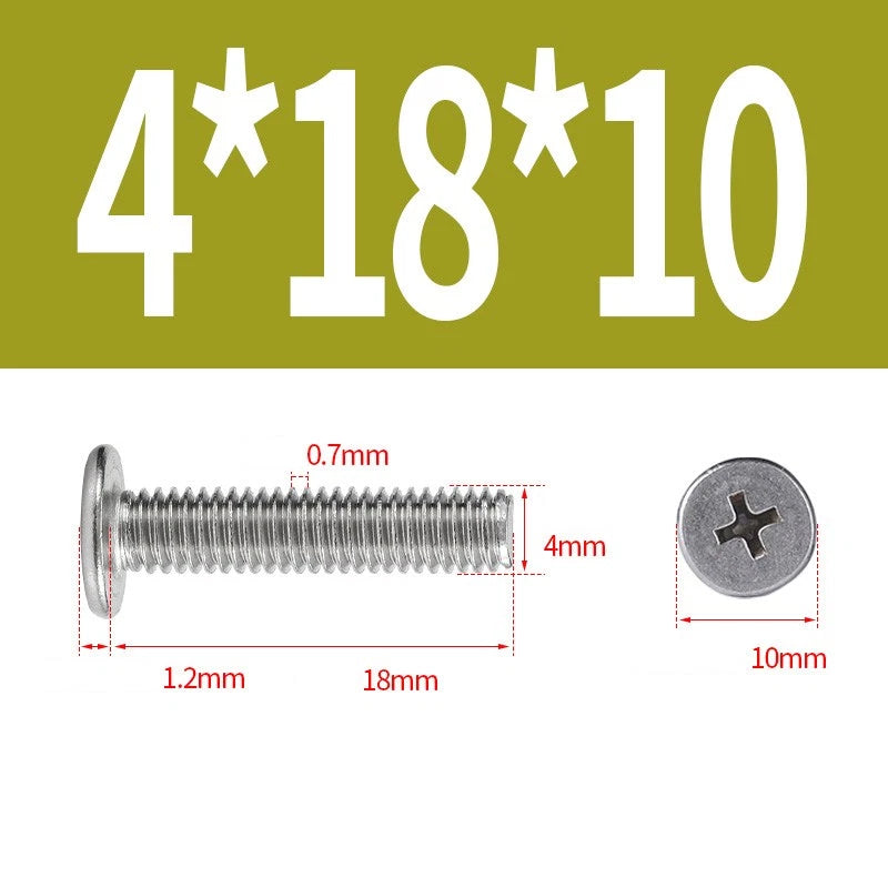 M1–M8 Ultra Thin Flat Head Phillips Machine Screws – A2 Stainless Steel, Fully Threaded