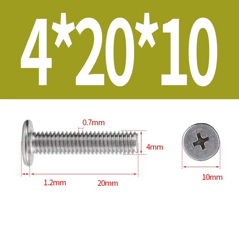 M1–M8 Ultra Thin Flat Head Phillips Machine Screws – A2 Stainless Steel, Fully Threaded