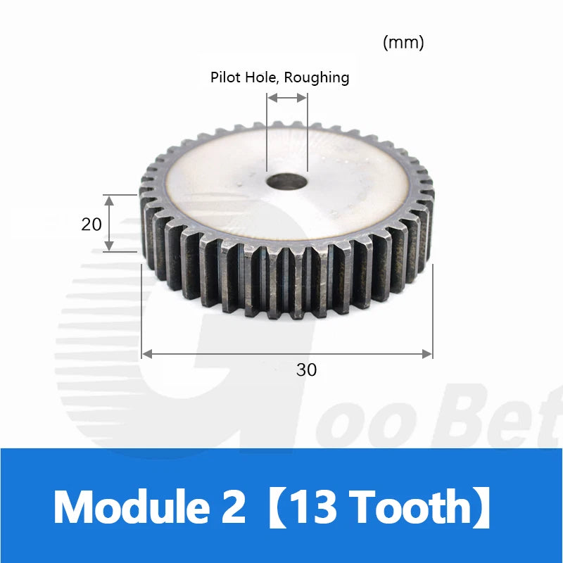 Mod 1 1.5 2 2.5 3 4 5 Spur Gear C45 Steel 12 Tooth - 160 Tooth Motor Pinion Flat