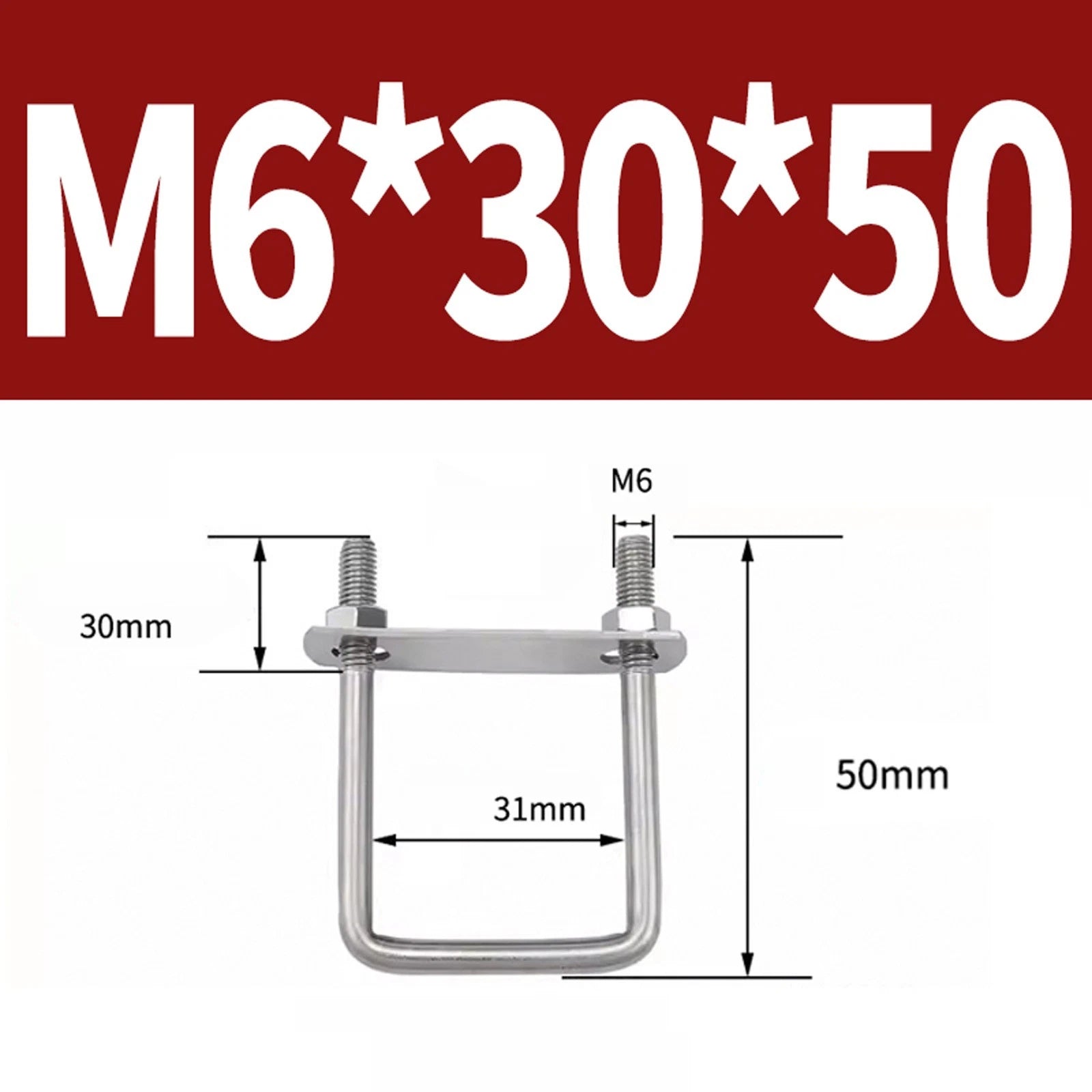 M6 M8 M10 M12 U Bolt Plates & Nuts Standard U-Bolts Stainless Steel 304 Trailer