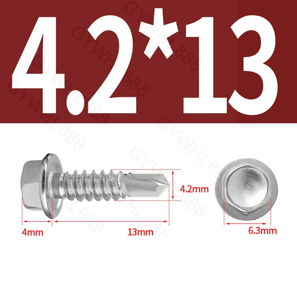 410 & A2 Stainless Hex Head Self‑Drilling Tek Screws – for Metal Roofing & Sheeting