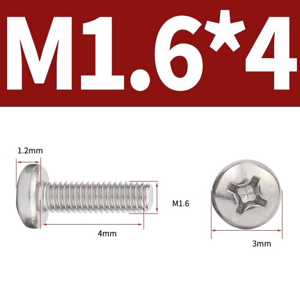 Phillips Pan Head Machine Screws — A4 Marine Grade Stainless Steel, DIN 7985 (M1.6–M10) - HomeDIYer