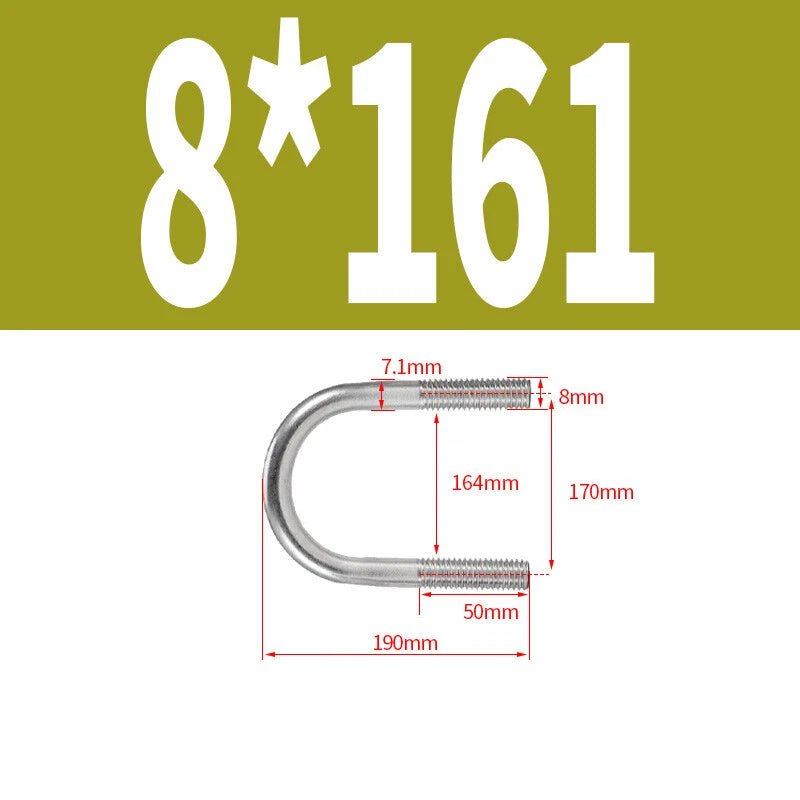 M8 U - Bolts Round Bend A2 Stainless Steel — 22mm to 161mm, Choose Your Pack - HomeDIYer